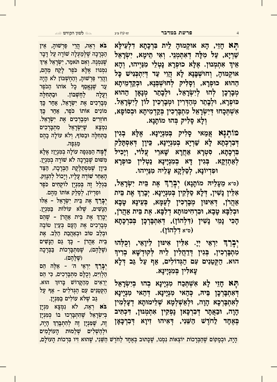 זוהר לשון הקודש - עמוד 4 לדוגמה
